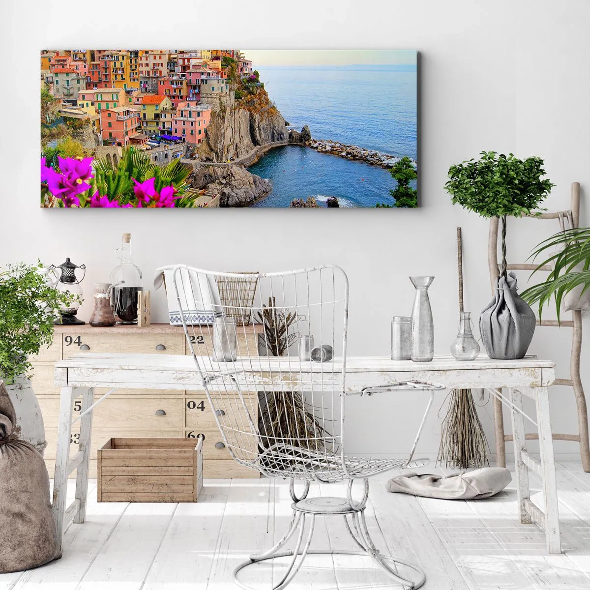 Canvastavla - Bild på duk - Skrattande stad - 100x40 cm