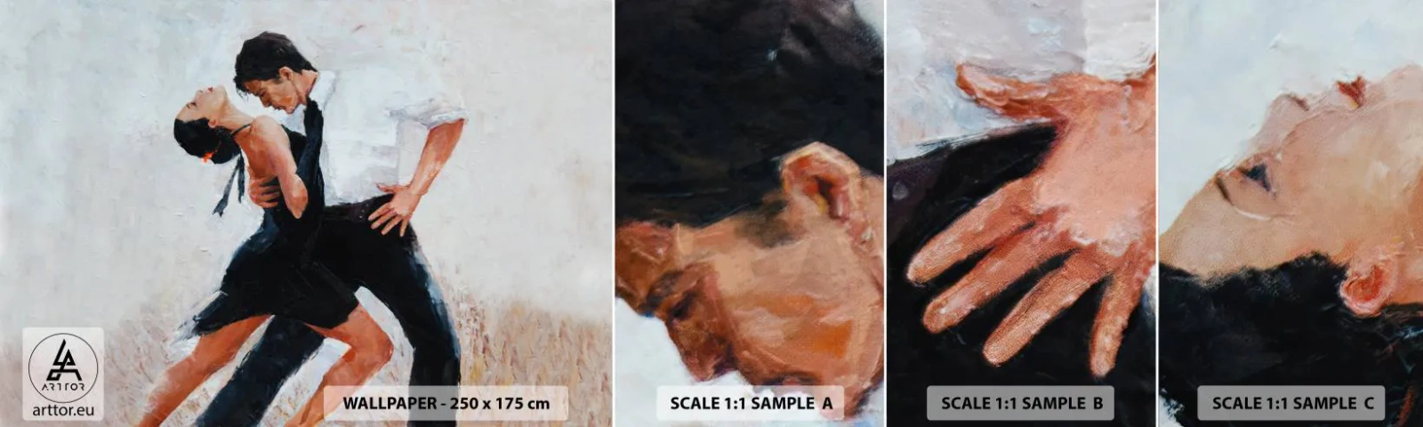 Provbit av självhäftande fototapet Deluxe Sticker - Mina drömmars tango - Abstraktion, Dansa, Tango - 100x30 cm