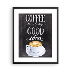 Affisch i svart ram - Of course! - 40x50 cm