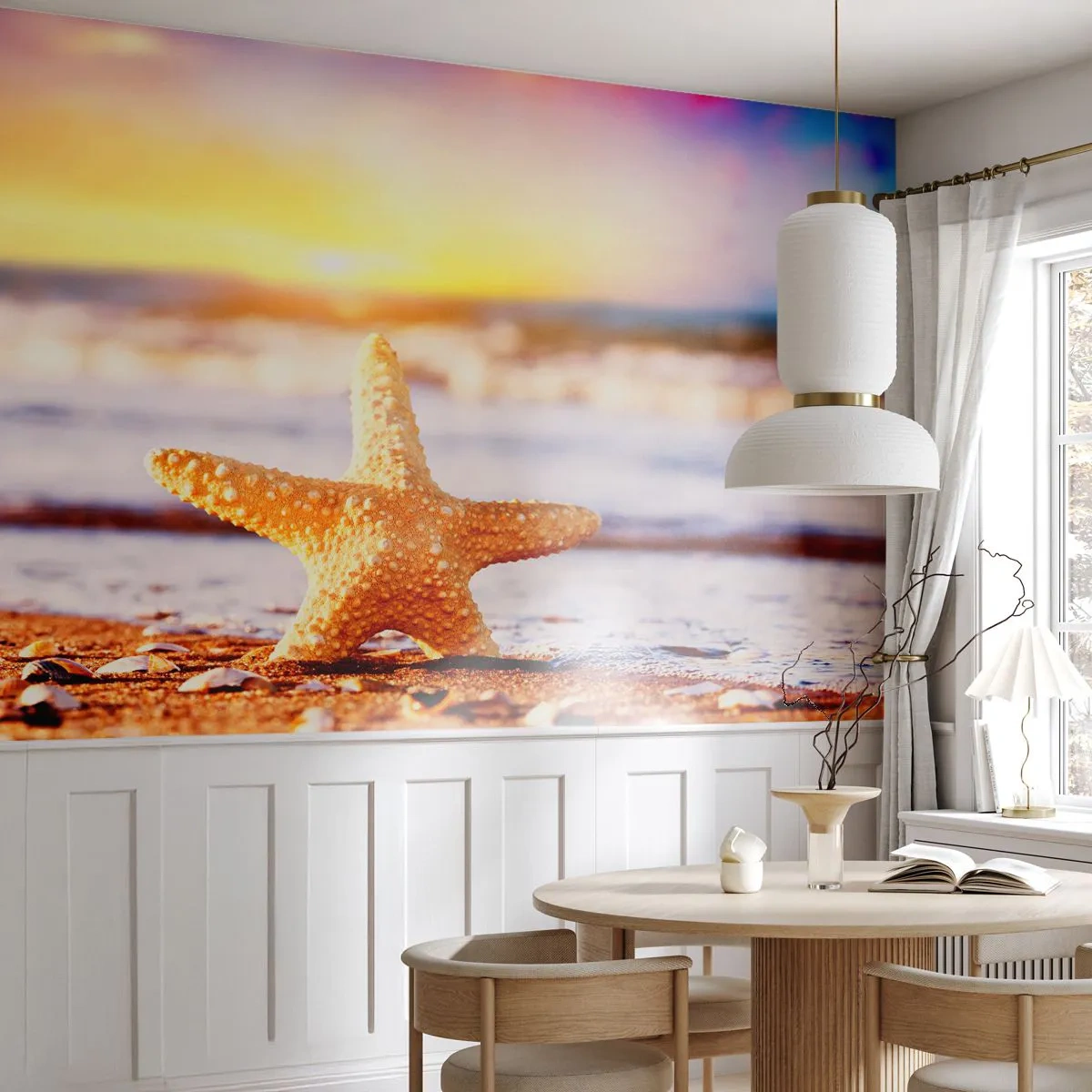 Fototapet Premium Canvas - Havsgåva - Sjöstjärna, Strand, Hav - 250x175 cm