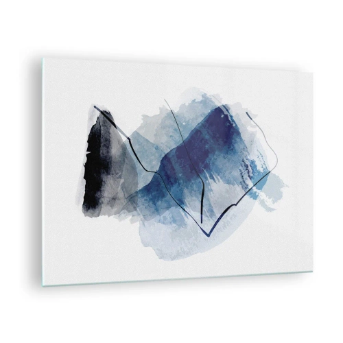 Glastavla - Bild på glas - Abstrakt komposition i nyanser av blått - 70x50cm - Isberg - Modern väggdekoration för vardagsrum och sovrum ARTTOR