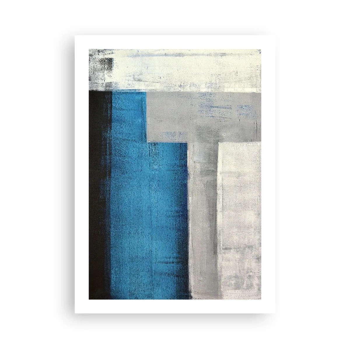 Affisch - Poetisk komposition av grått och blått - 50x70 cm
