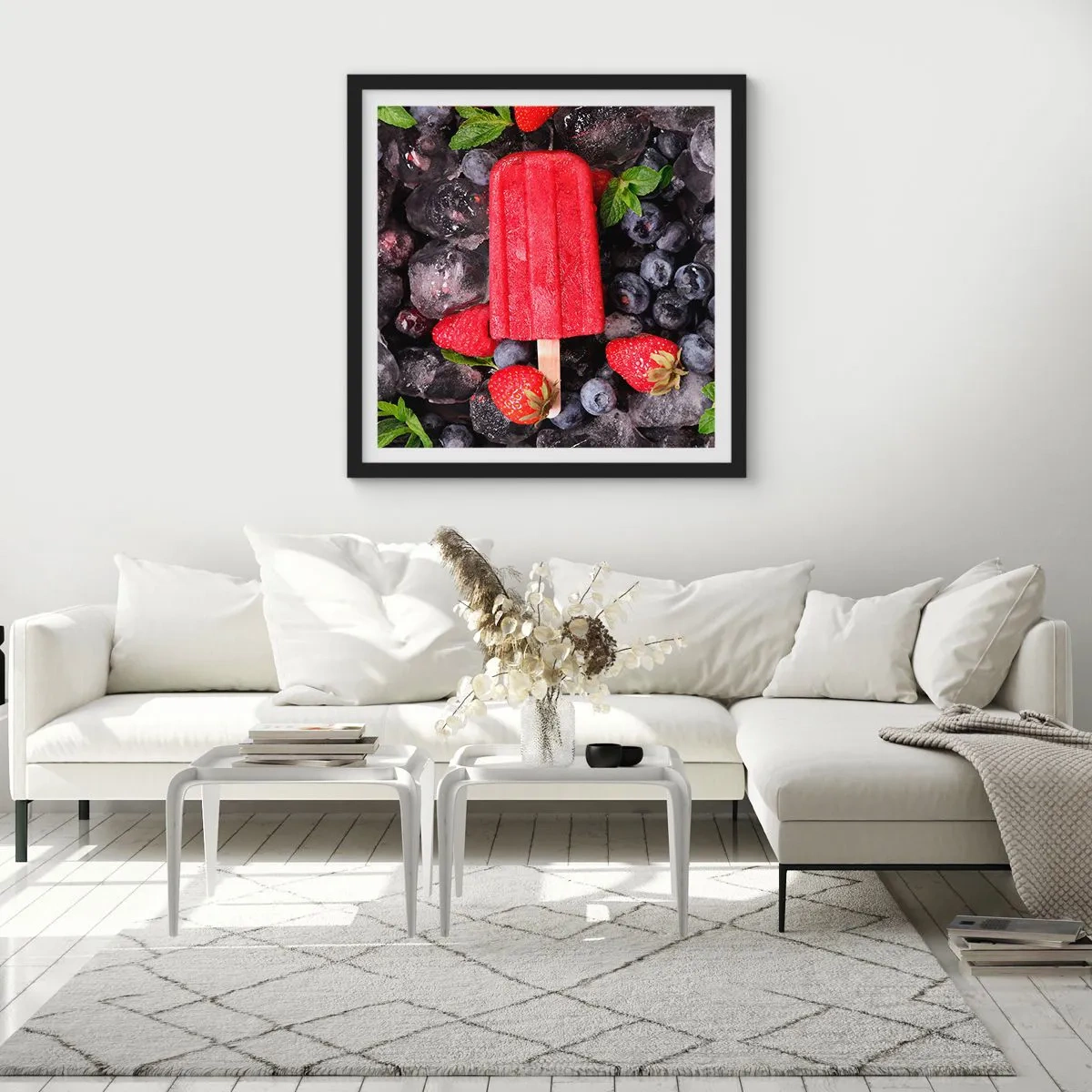 Affisch i svart ram - En smak av varm sommar - 30x30 cm