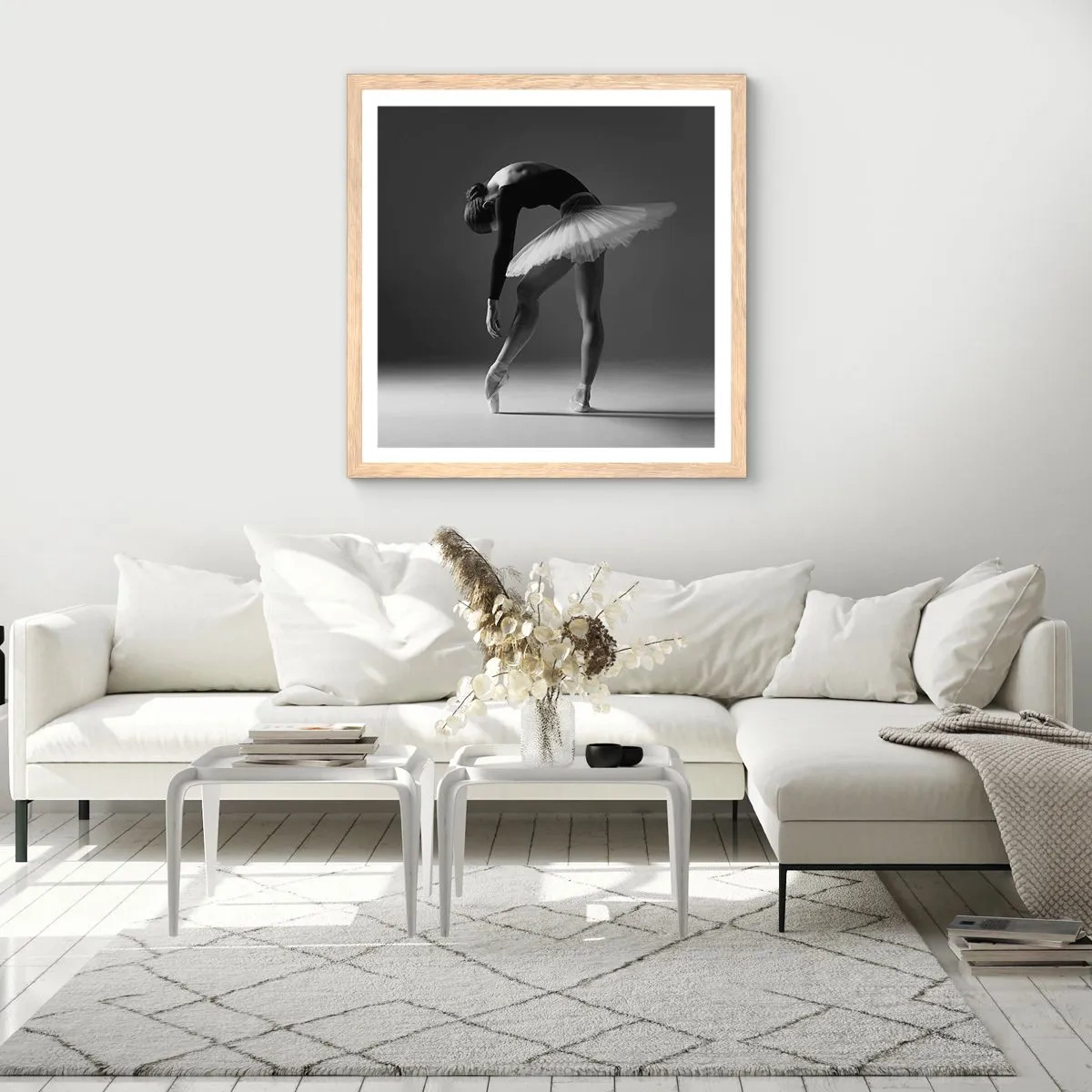 Affisch i ram av ljusek - Bella ballerina - 40x40 cm