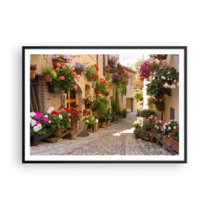 Affisch i svart ram - I blommornas flod - 100x70 cm