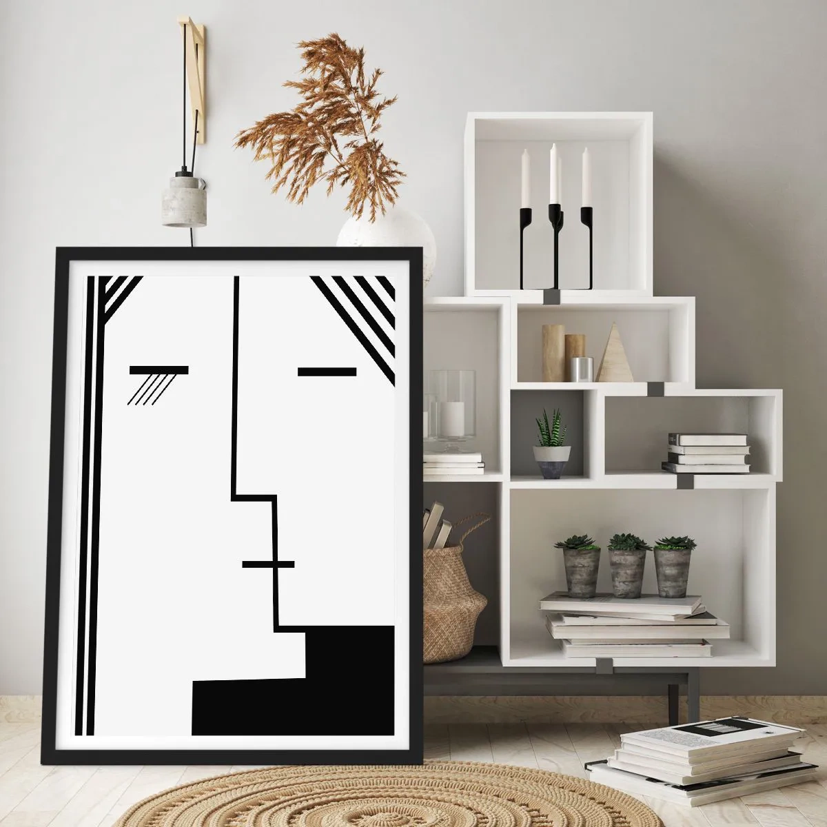 Affisch i svart ram - Bara en kyss - 50x70 cm