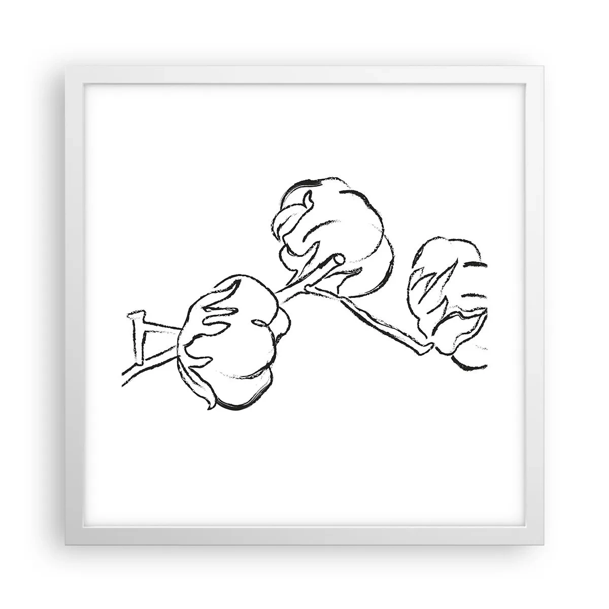 Affisch i vit ram - Bomullsdun - 40x40 cm