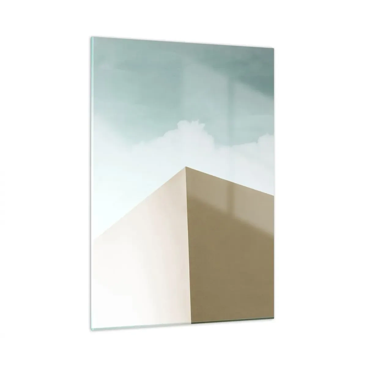 Glastavla - Bild på glas - Geometri av en solig sommar - 50x70 cm