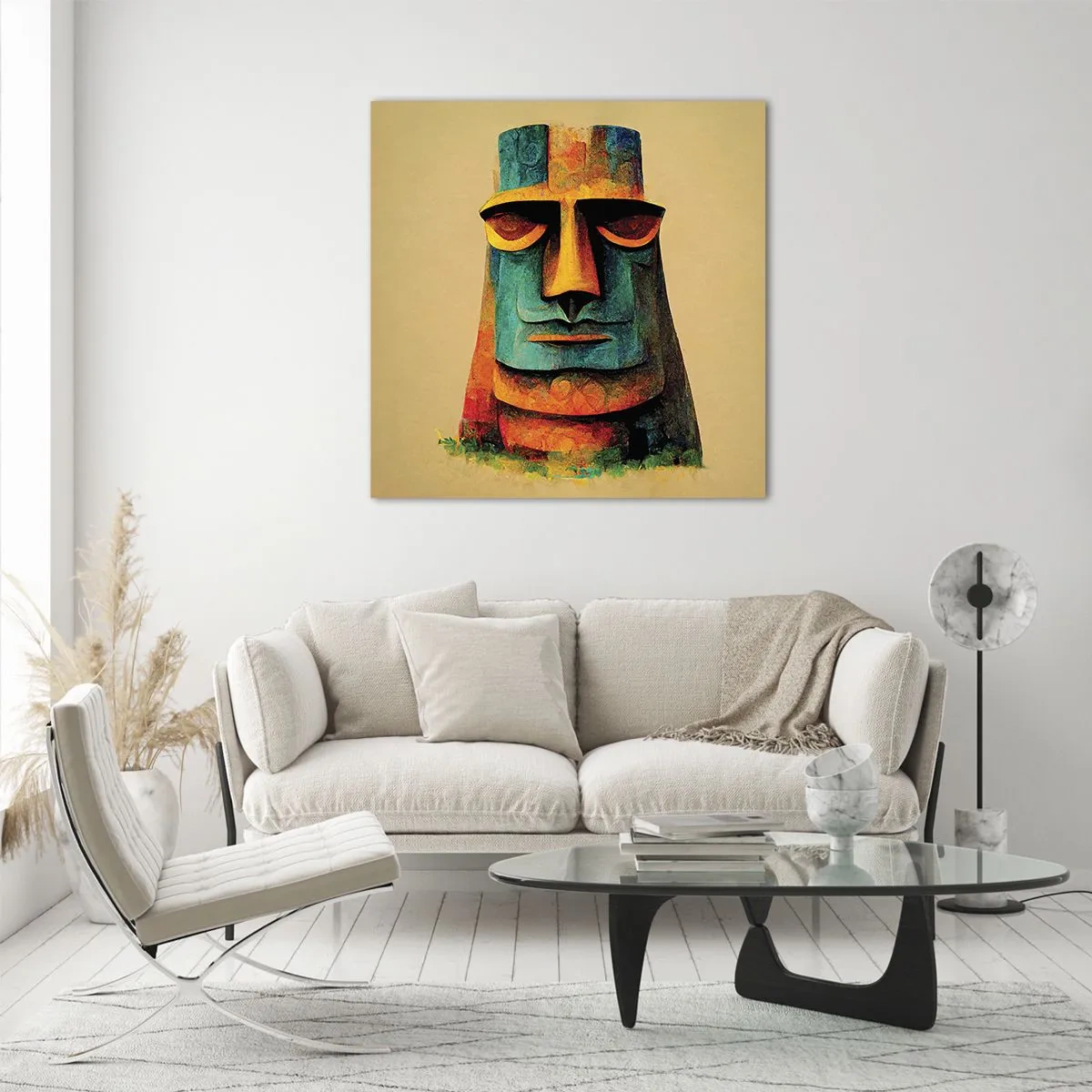 Glastavla - Bild på glas - Statylik, men ändå sympatisk - 40x40 cm