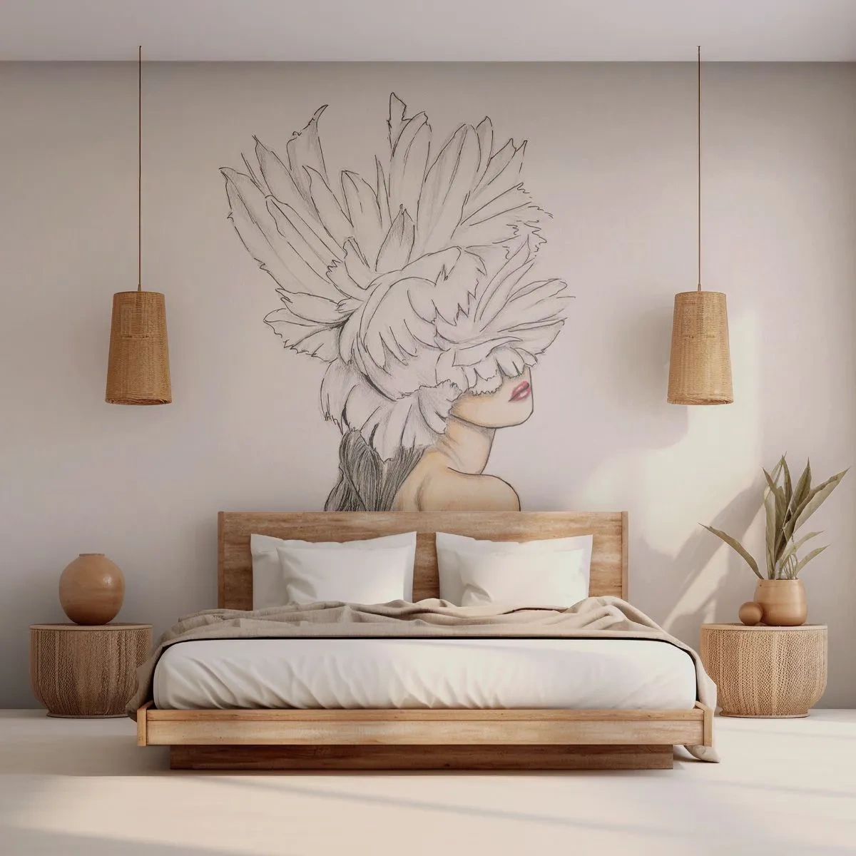 Fototapet Premium Sand - Krönt skönhet - Abstraktion, Kvinna, Kropp - 350x256 cm