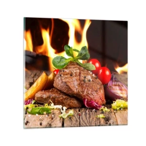 Glastavla - Bild på glas - Framtrollad med glöd - 40x40 cm