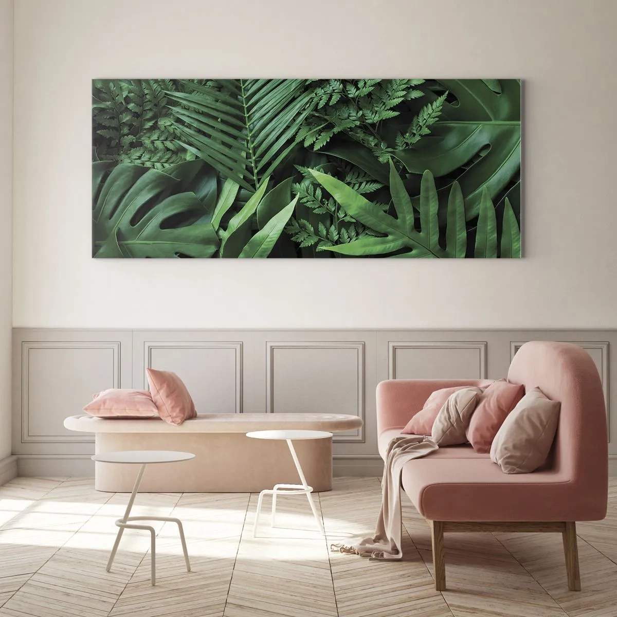 Glastavla - Bild på glas - Omgärdade av grönskan - 100x40 cm