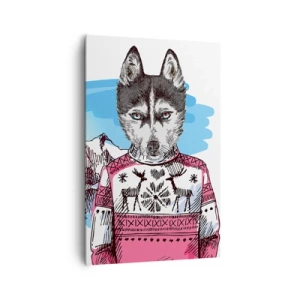 Canvastavla - Bild på duk - Varg i fårskinn - 80x120 cm