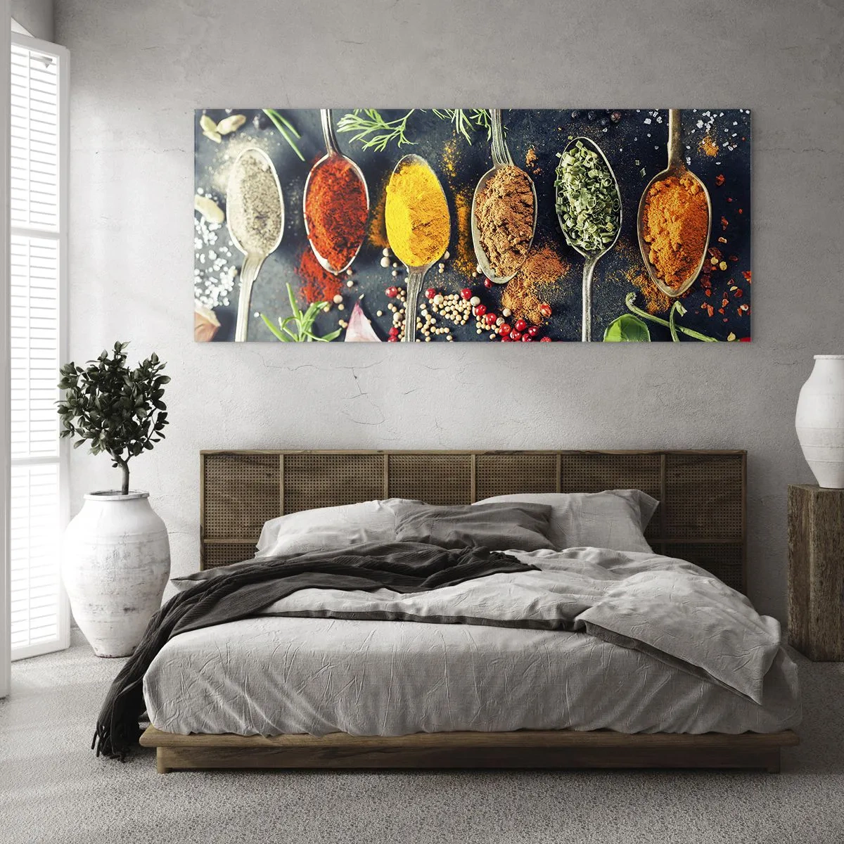 Glastavla - Bild på glas - Kulinarisk magi - 100x40 cm