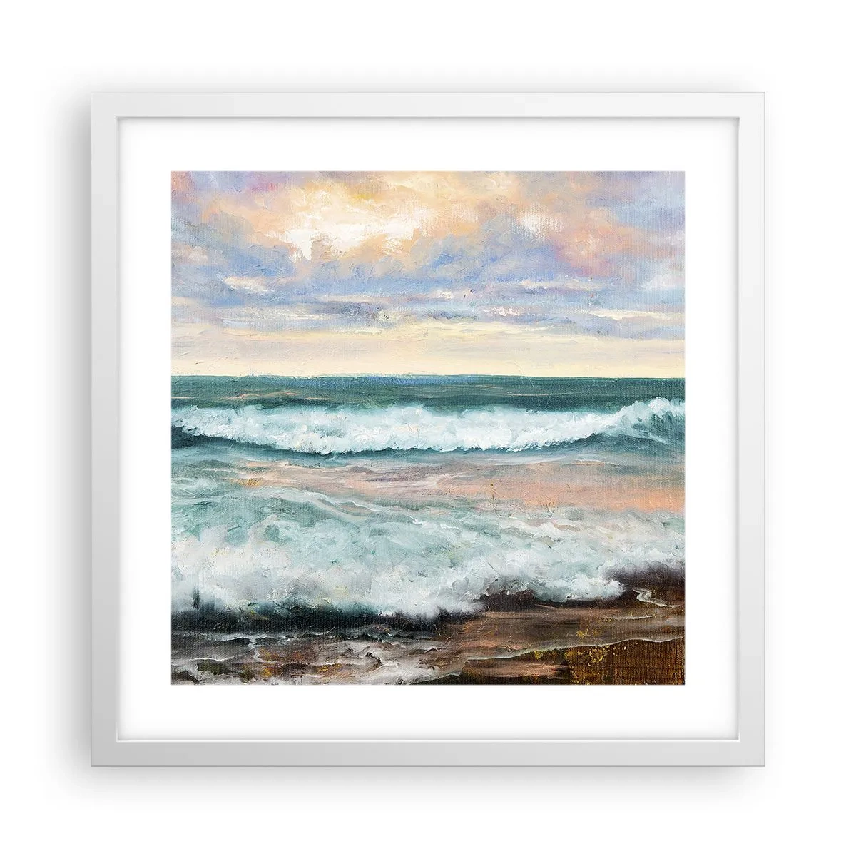 Affisch i vit ram - Här kan du släta ut din själ - 40x40 cm