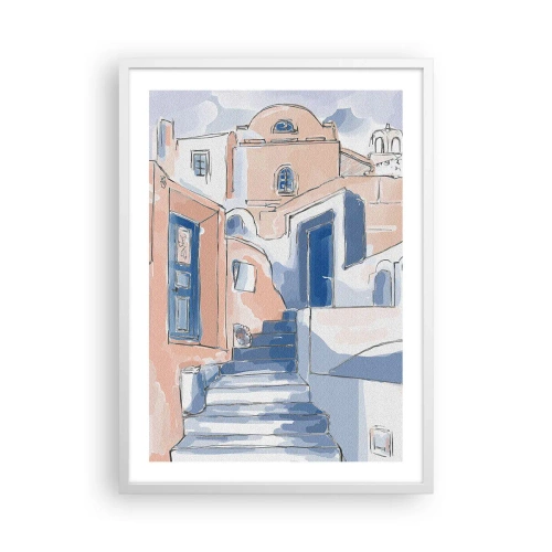 Affisch i vit ram - Exotisk stad - 50x70 cm