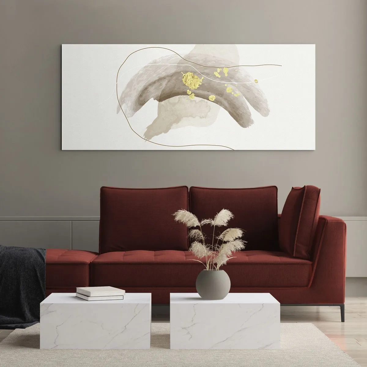 Glastavla - Bild på glas - Träffat i rummet - 120x50 cm
