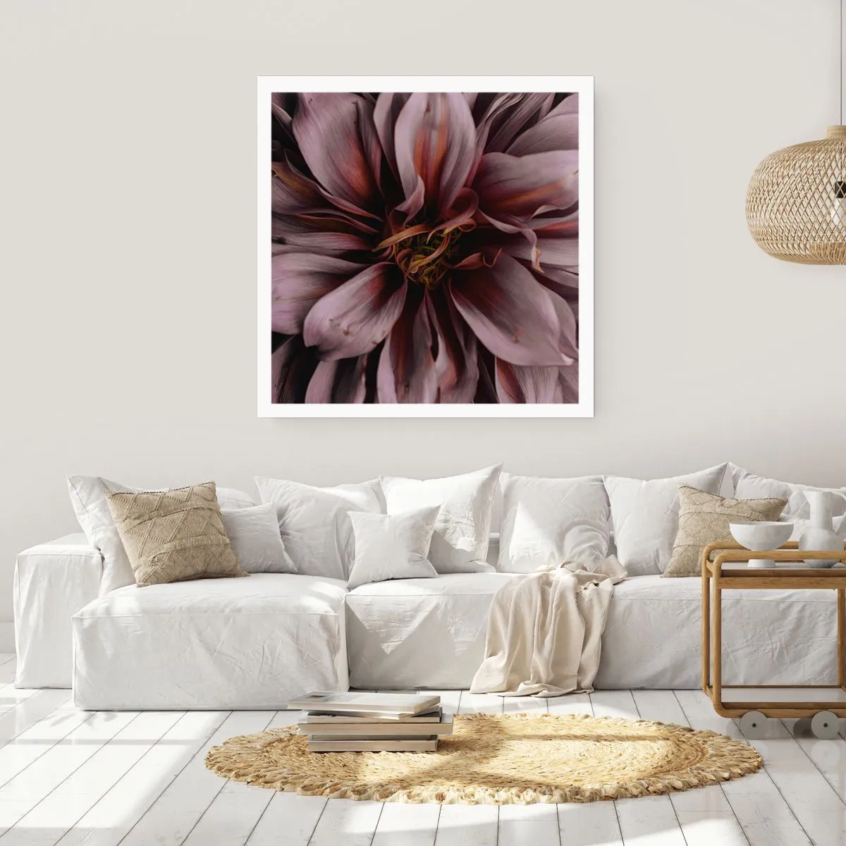 Affisch - Blommigt hjärta - 40x40 cm