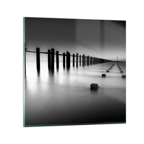 Glastavla - Bild på glas - Landskap doppat i dimman - 30x30 cm