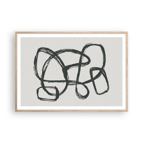 Affisch i ram av ljusek - Loopad abstraktion - 100x70 cm