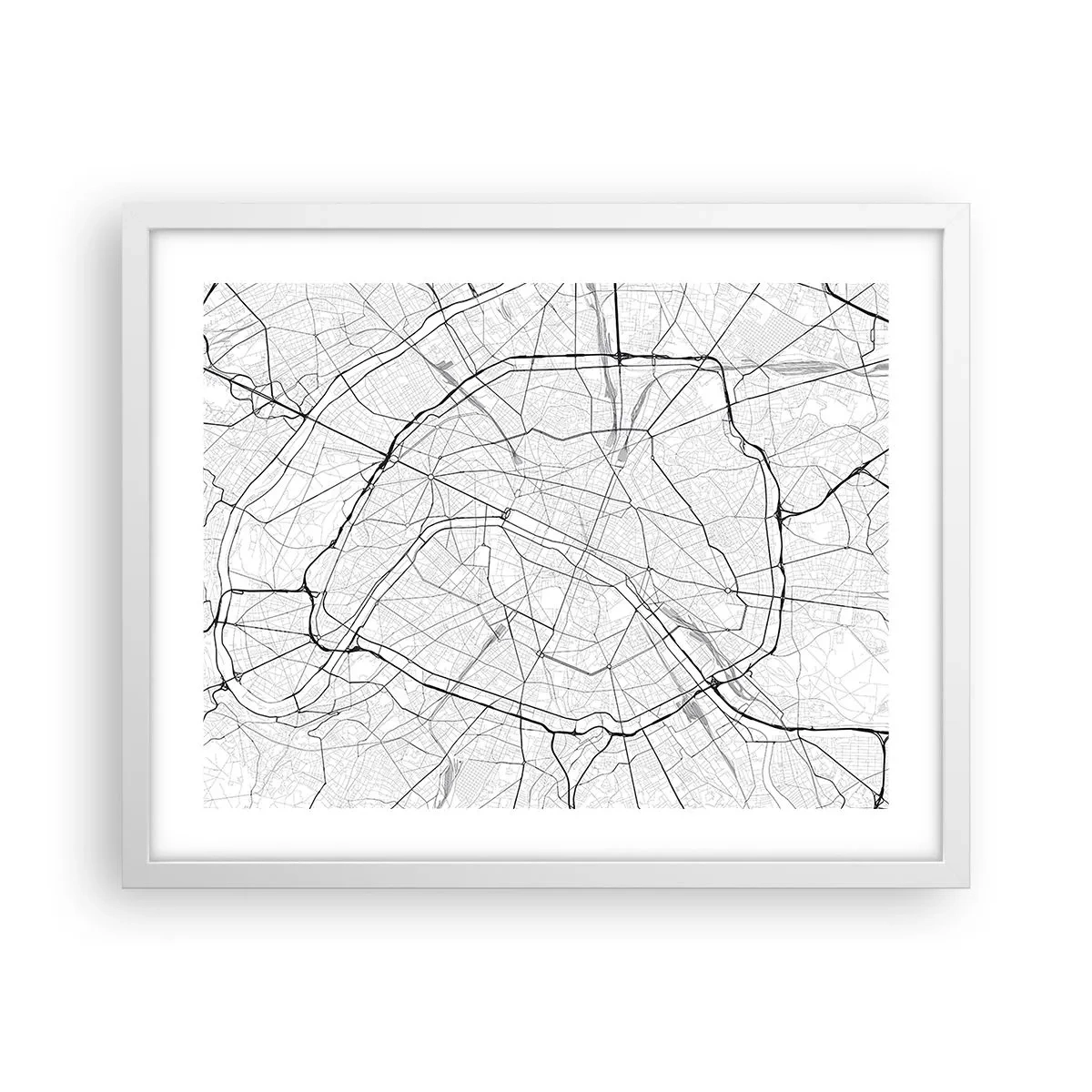 Affisch i vit ram - Paris blomma - 50x40 cm