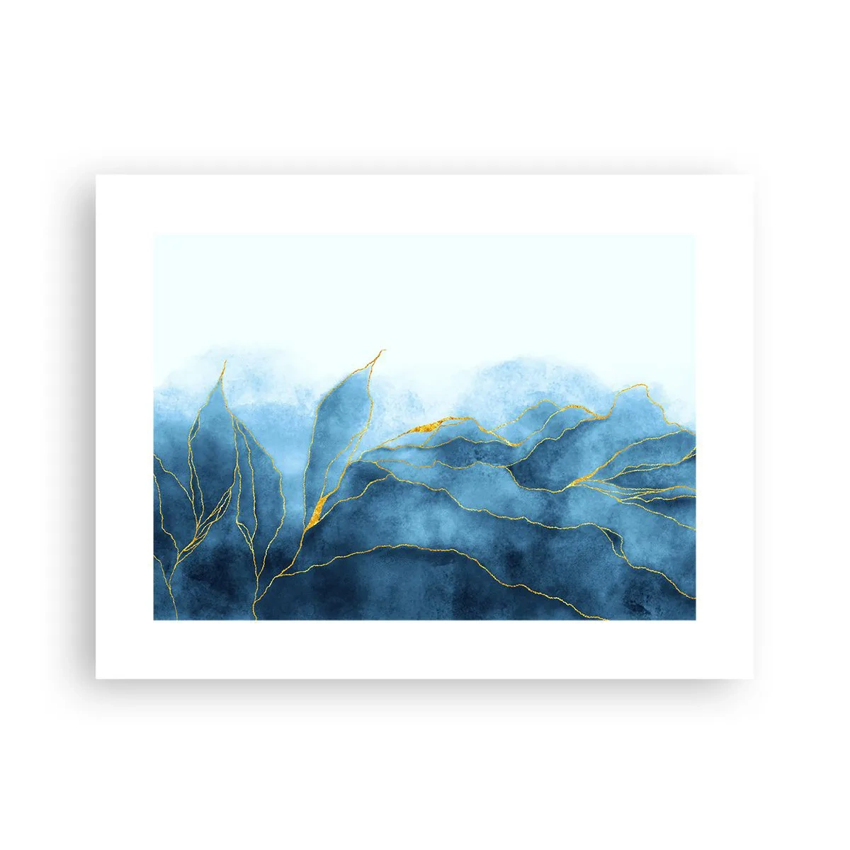 Affisch - Blått i guld - 40x30 cm