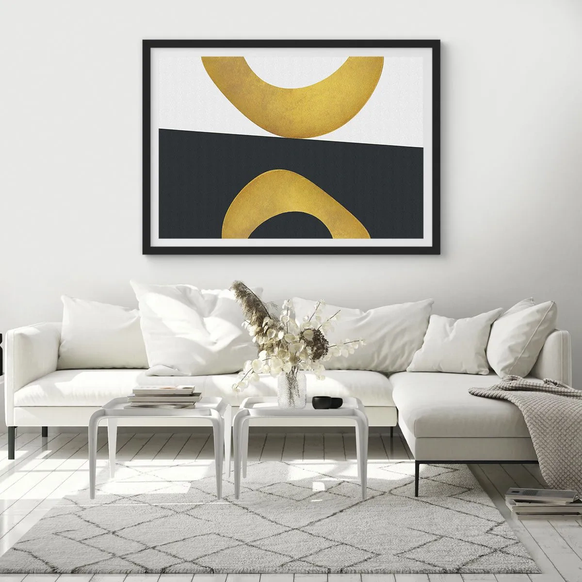Affisch i svart ram - Öfr det första: guld - 70x50 cm