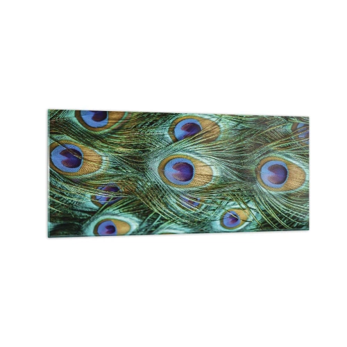 Glastavla - Bild på glas - Påfågels blick - 120x50 cm