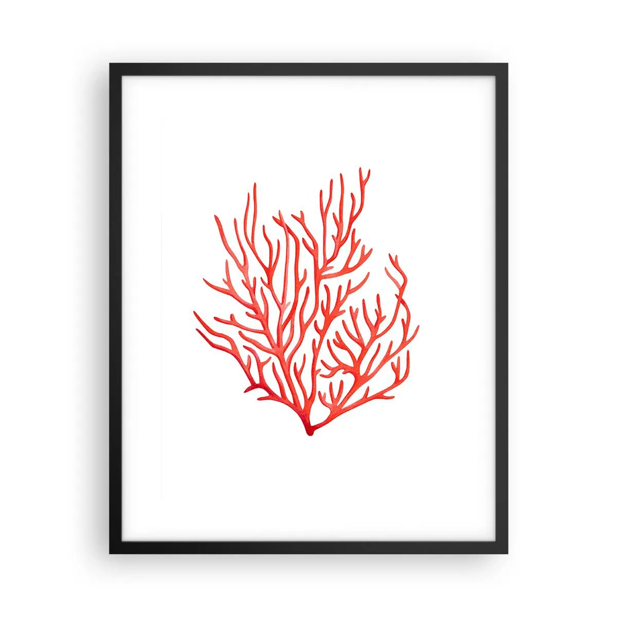 Affisch i svart ram - Filigran av korall - 40x50 cm