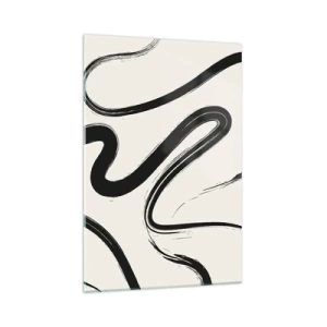 Glastavla - Bild på glas - Svart och vit elegans - 70x100 cm