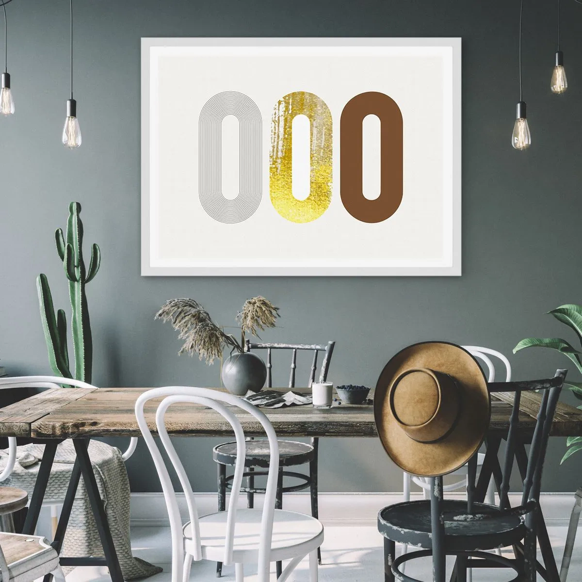 Affisch i vit ram - Ooo! - 40x30 cm