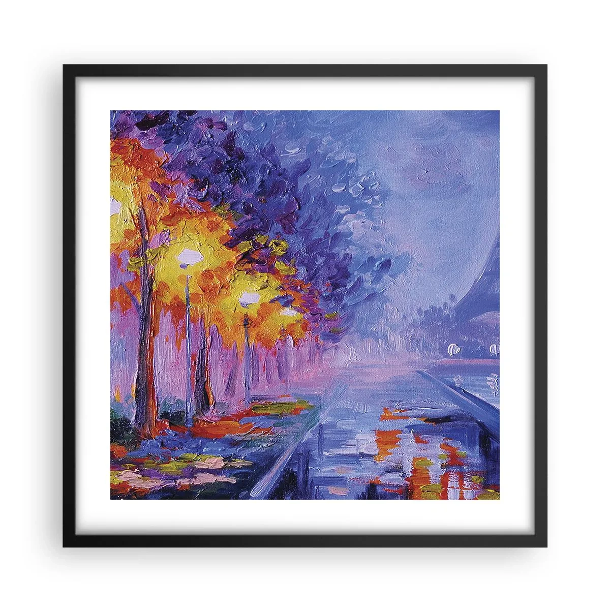 Affisch i svart ram - Drömpromenad - 50x50 cm