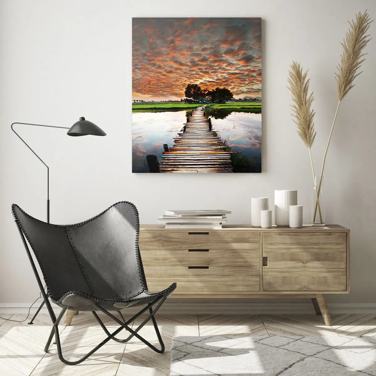 Glastavla - Bild på glas - Fäll ut armarna - andas  - 70x100 cm