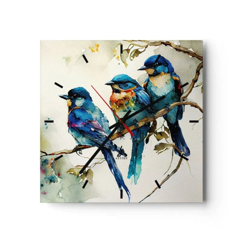 Väggklocka - Klocka på glas - Sur? - 30x30 cm