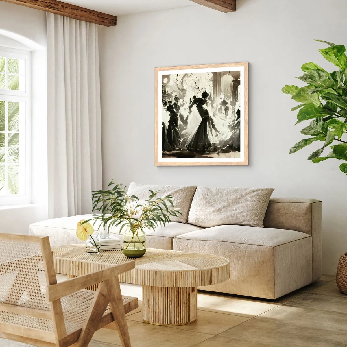 Affisch i ram av ljusek - Stor maskerad - 60x60 cm