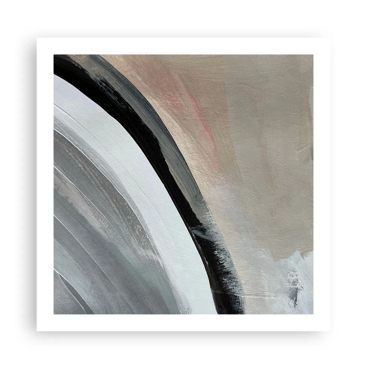 Affisch - Komposition: en båge av svart och grått - 60x60 cm