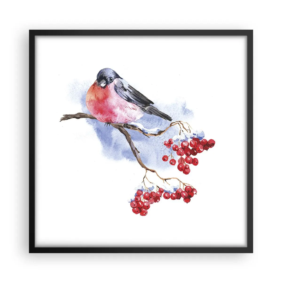 Affisch i svart ram - Vinter i färger - 50x50 cm