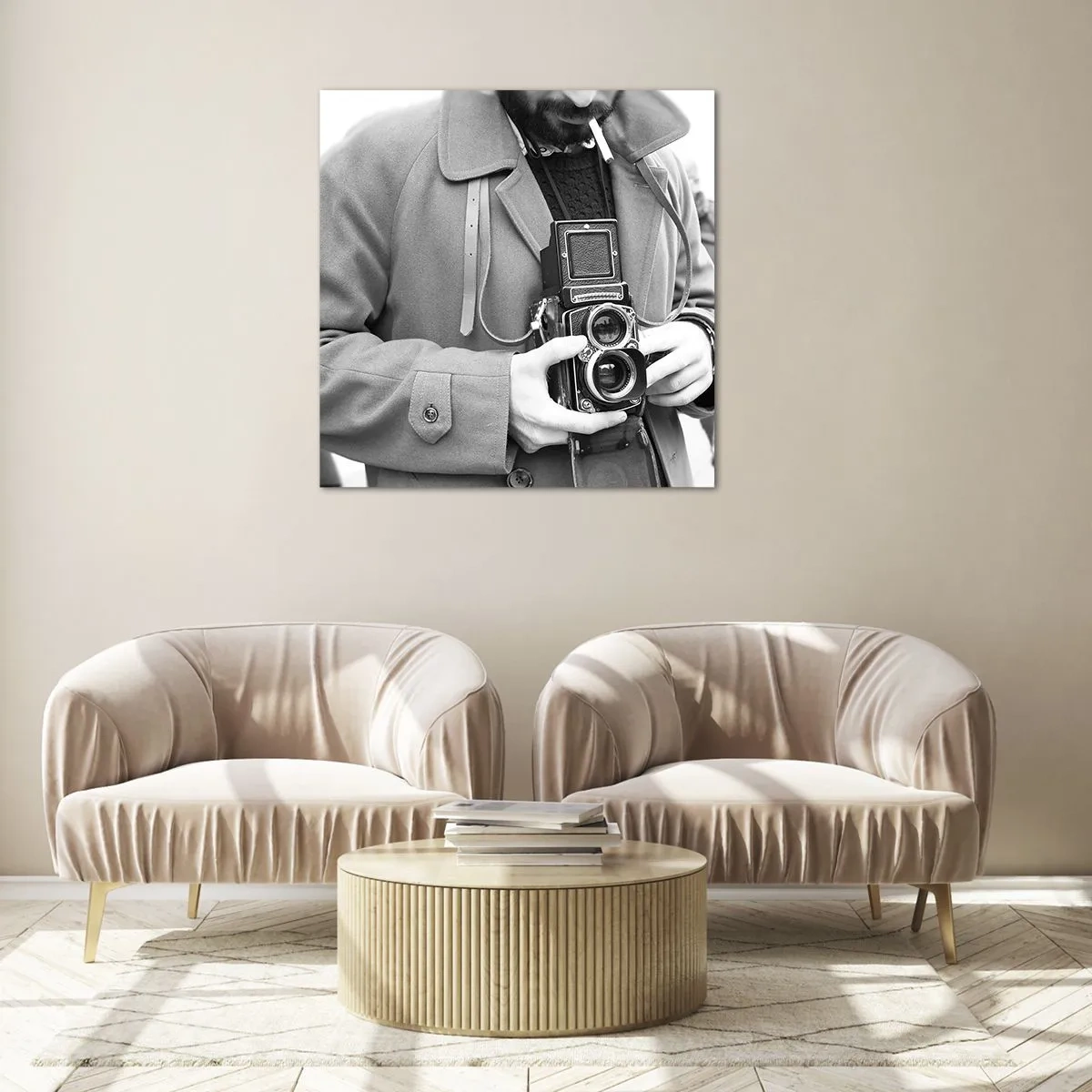 Glastavla - Bild på glas - I retrostil - 70x70 cm