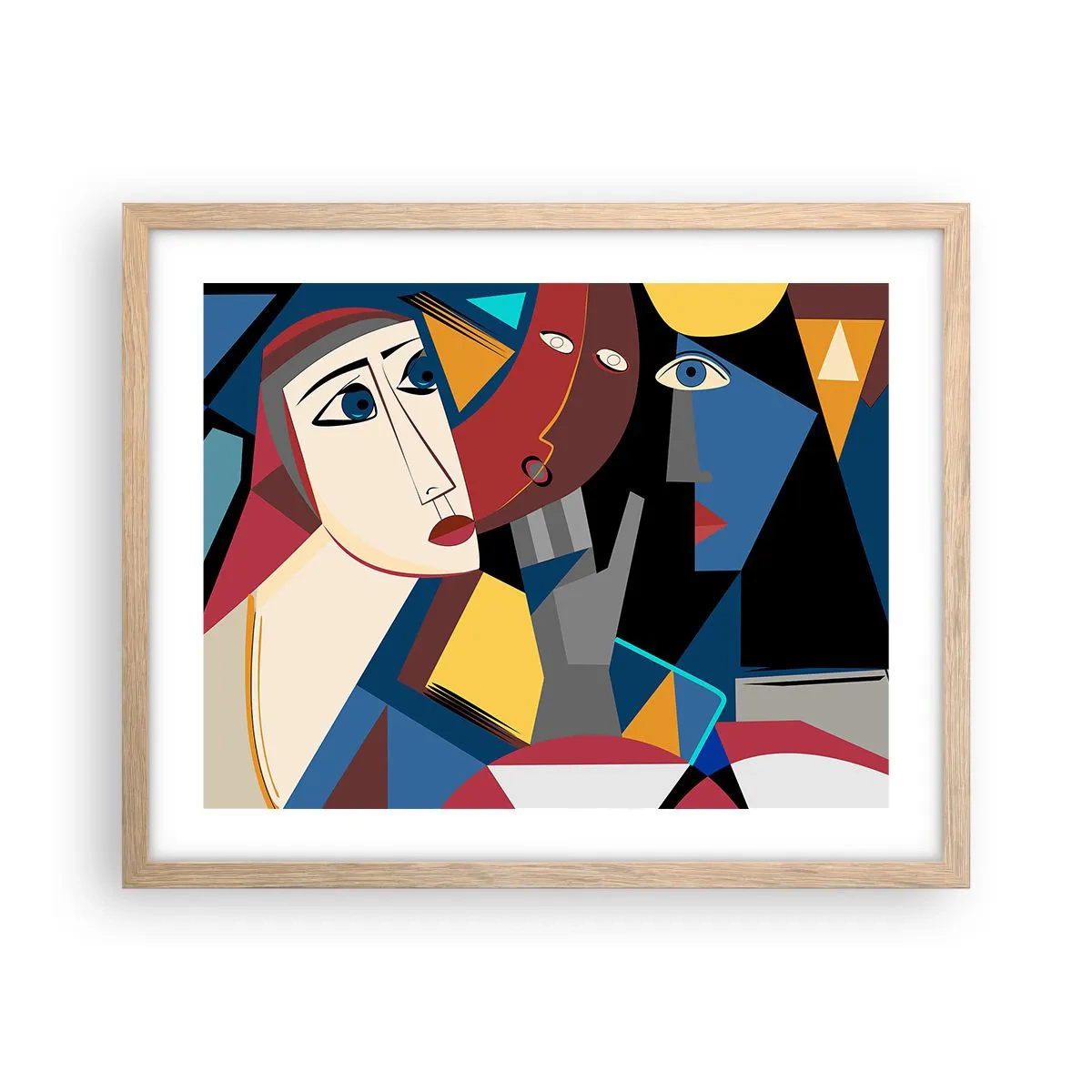 Affisch i ram av ljusek - Kubistiskt samtal - 50x40 cm