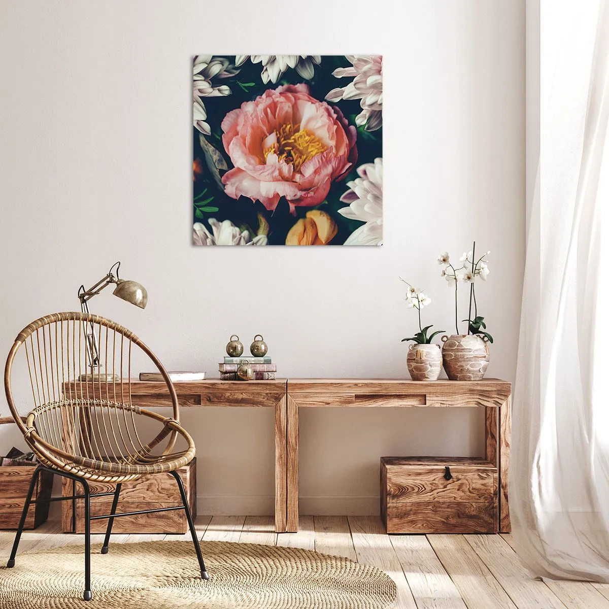 Canvastavla - Bild på duk - Med barockprakt - 50x50 cm