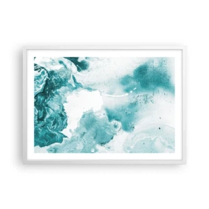 Affisch i vit ram - Blåa laguner - 70x50 cm