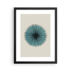 Affisch i svart ram - Radier mot blått - 30x40 cm