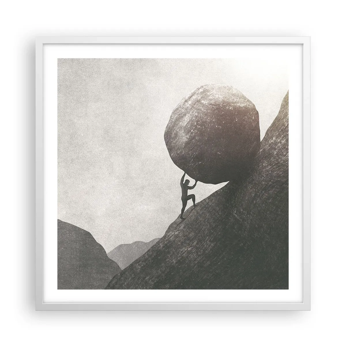 Affisch i vit ram - Jag tror i strid mot hoppet - 60x60 cm