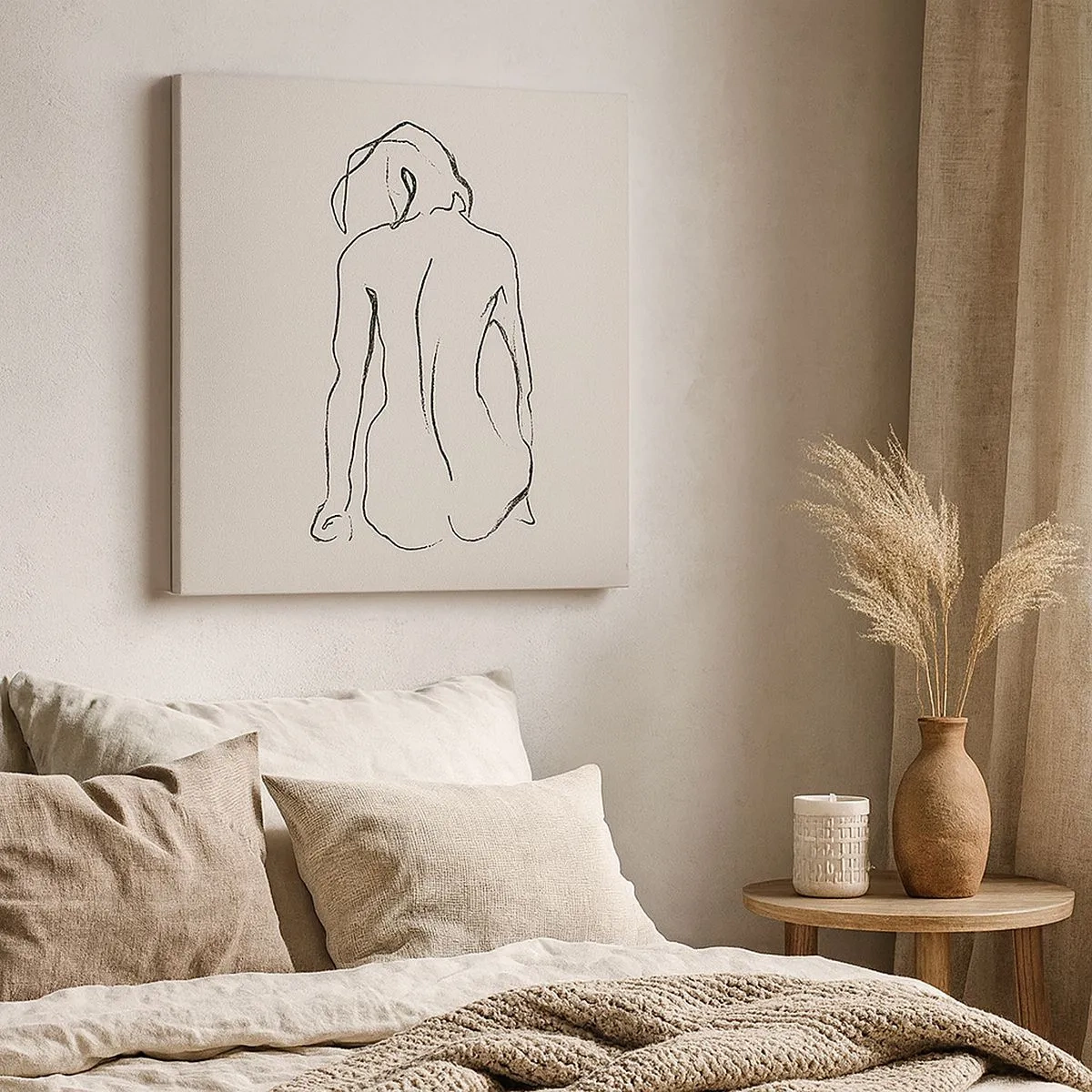 Canvastavla - Bild på duk - Naken flicka - 30x30 cm