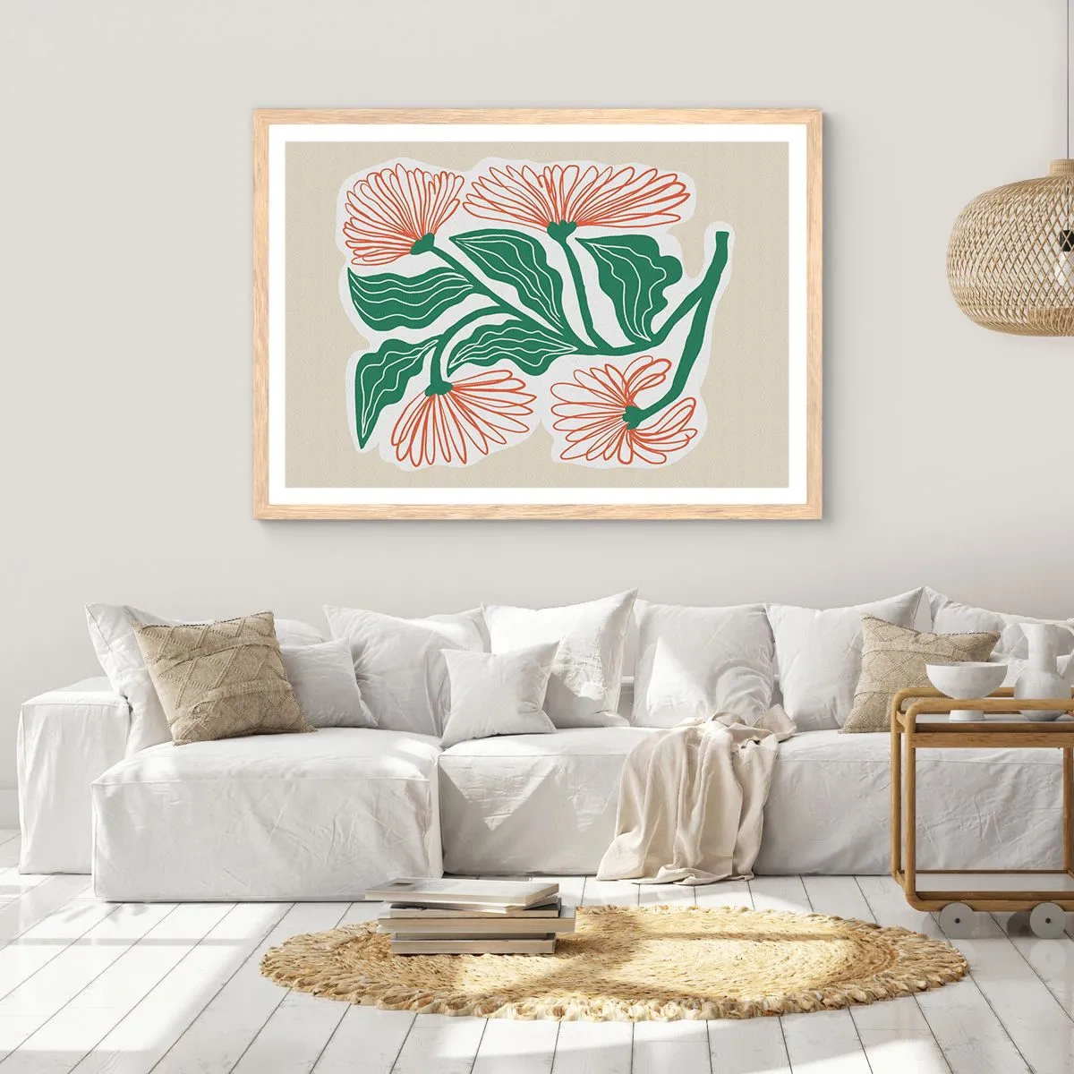 Affisch i ram av ljusek - Folkligt och modernt - 50x40 cm