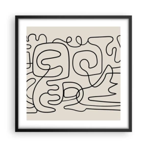 Affisch i svart ram - Följ spåret - 50x50 cm