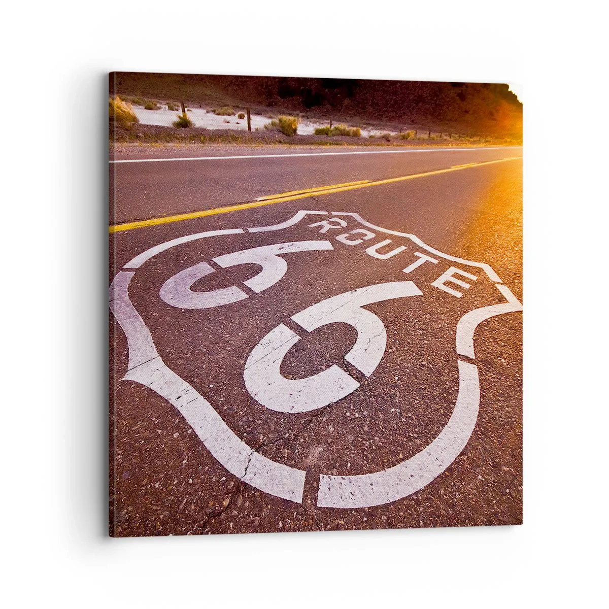 Canvastavla - Bild på duk - Den kända Route 66 - 70x70 cm