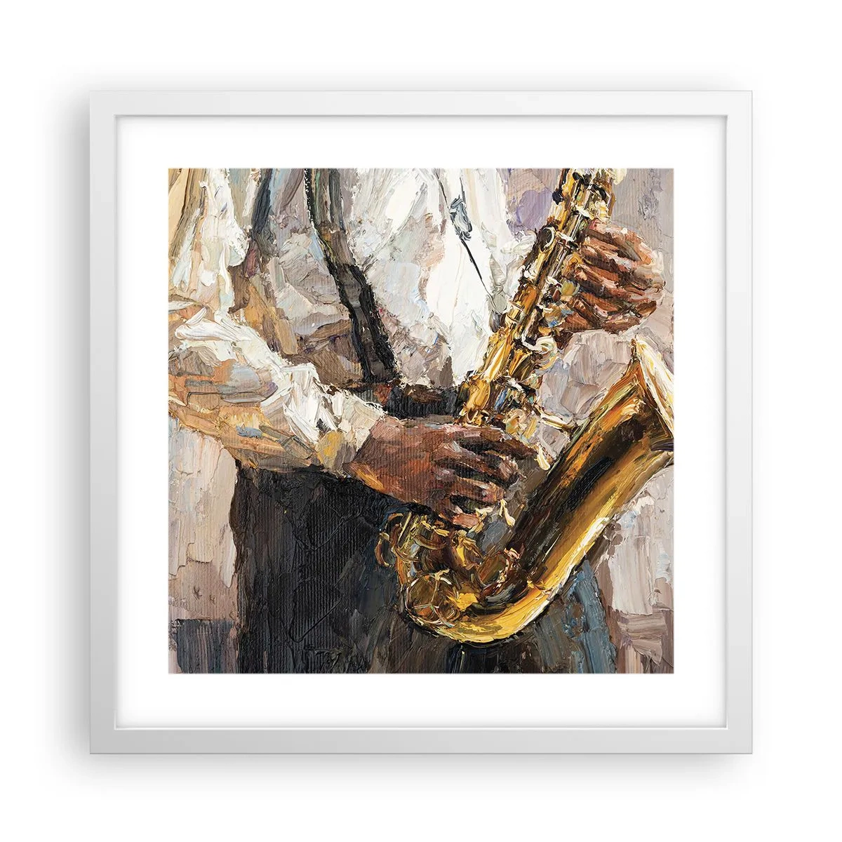 Affisch i vit ram - Dags för solo - 40x40 cm