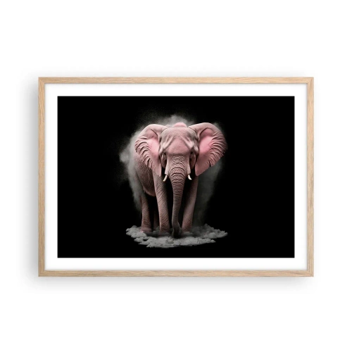 Affisch i ram av ljusek - Tänk inte på en rosa elefant! - 70x50 cm