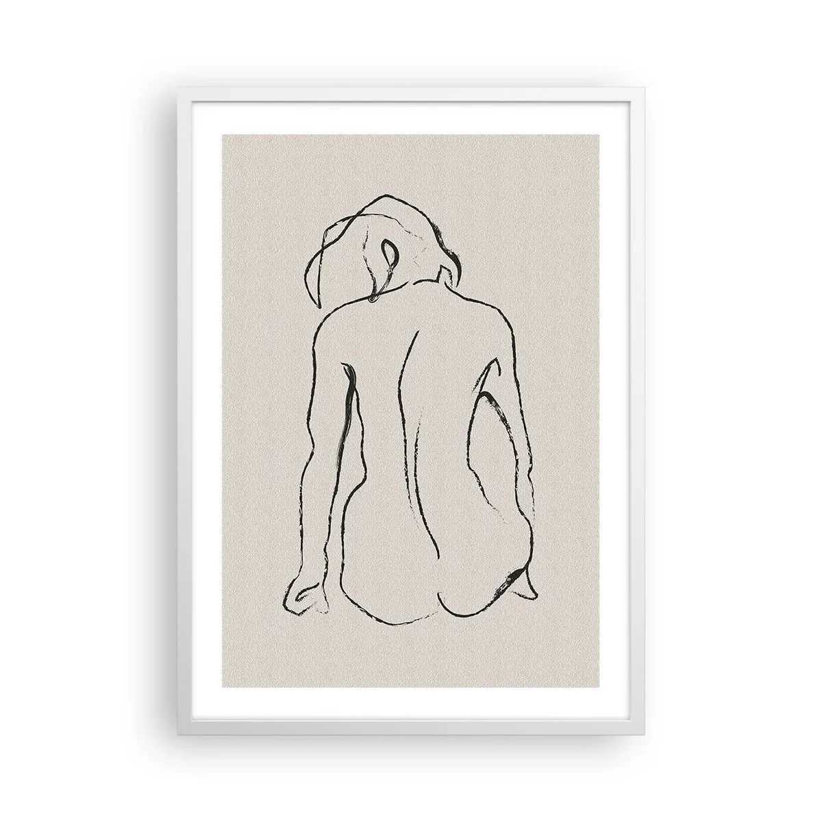 Affisch i vit ram - Naken flicka - 50x70 cm